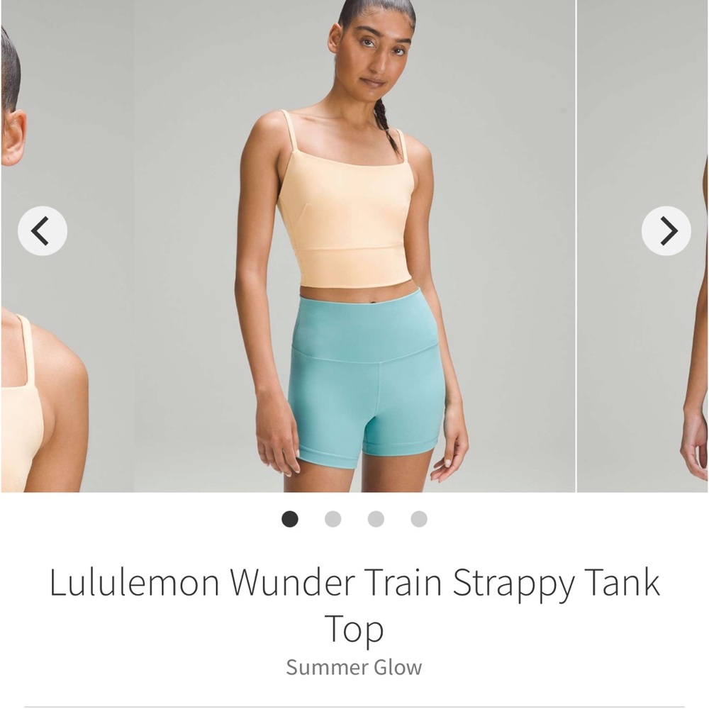 Lululemon Wunder Train Strappy Tank Top Summer Glow Sz 6